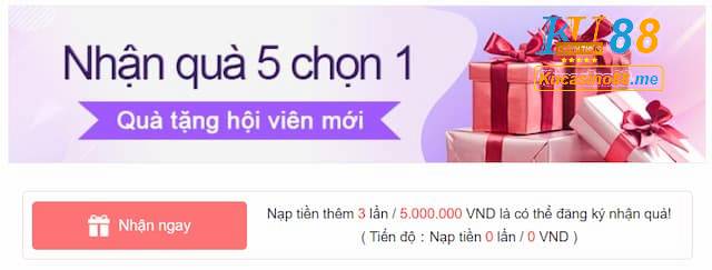 Khuyến mại Ku Casino 5 chọn 1